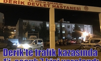 Derik'te trafik kazasında 1’i  çocuk 7 kişi yaralandı