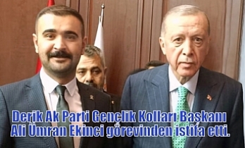 Derik Ak Parti Gençlik Kolları Başkanı Ali Ümran Ekinci görevinden istifa etti.