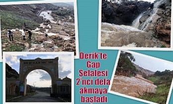 Derik'te Gap Şelalesi 2’nci defa akmaya başladı