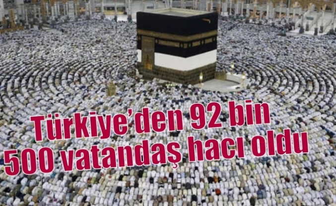 Türkiye’den 92 bin 500 vatandaş hacı oldu