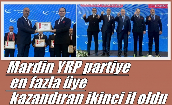 Mardin YRP partiye en fazla üye kazandıran ikinci il oldu