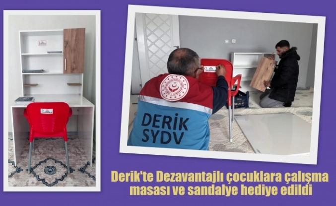 Derik'te Dezavantajlı çocuklara çalışma masası ve sandalye hediye edildi