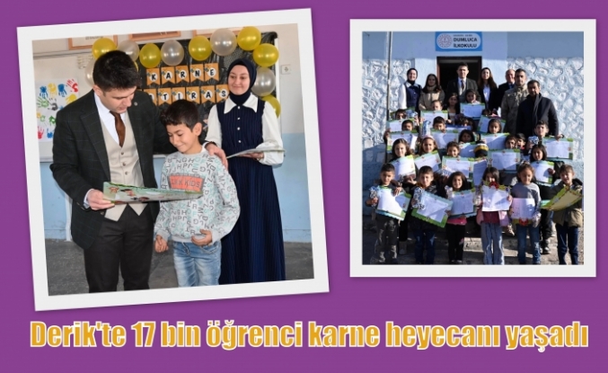Derik'te 17 bin öğrenci karne heyecanı yaşadı