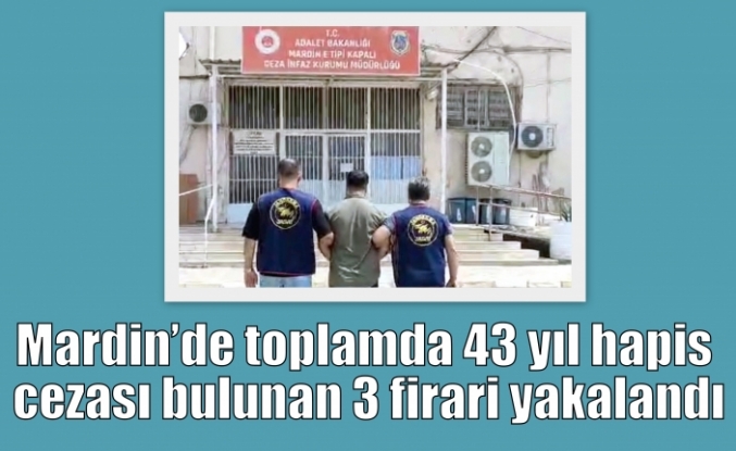 Mardin’de toplamda 43 yıl hapis cezası bulunan 3 firari yakalandı