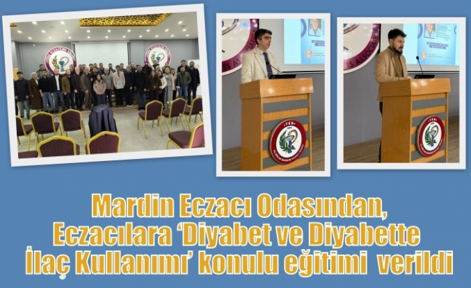 Mardin Eczacı Odasından,Eczacılara  ‘Diyabet ve Diyabette İlaç Kullanımı’ konulu eğitimi  verildi