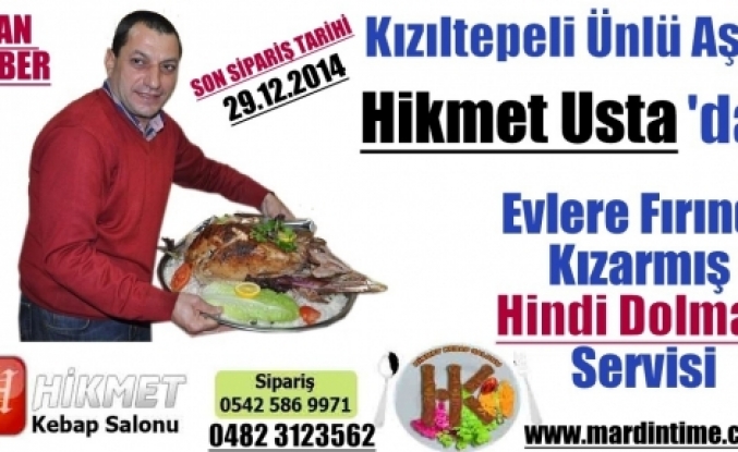 Kızıltepeli Ünlü Aşçı Hikmet Ustadan Fırında Kızarmış Hindi Dolması 