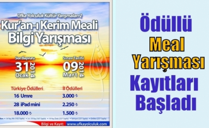 Ödüllü Meal Yarışması Kayıtları Başladı