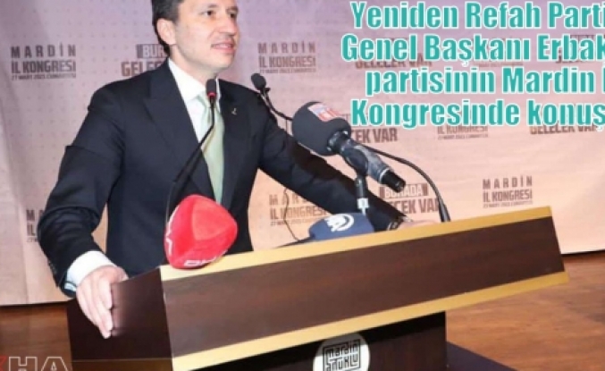 Yeniden Refah Partisi Genel Başkanı Erbakan partisinin Mardin İl Kongresinde konuştu 