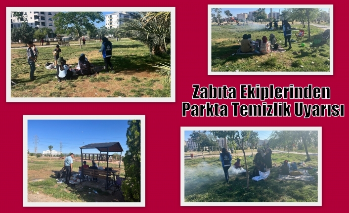 Zabıta Ekiplerinden Parkta Temizlik Uyarısı