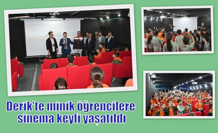 Derik'te minik öğrencilere sinema keyfi yaşatıldı